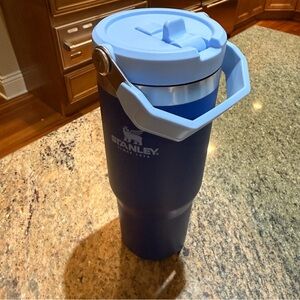 Stanley IceFlow Flip Straw Tumbler 30oz Blue Handle Insulated Cup w/ Straw